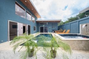 Plants outside in the sun around the pool of Casa Fenix, Playa Potrero, Guanacaste.
