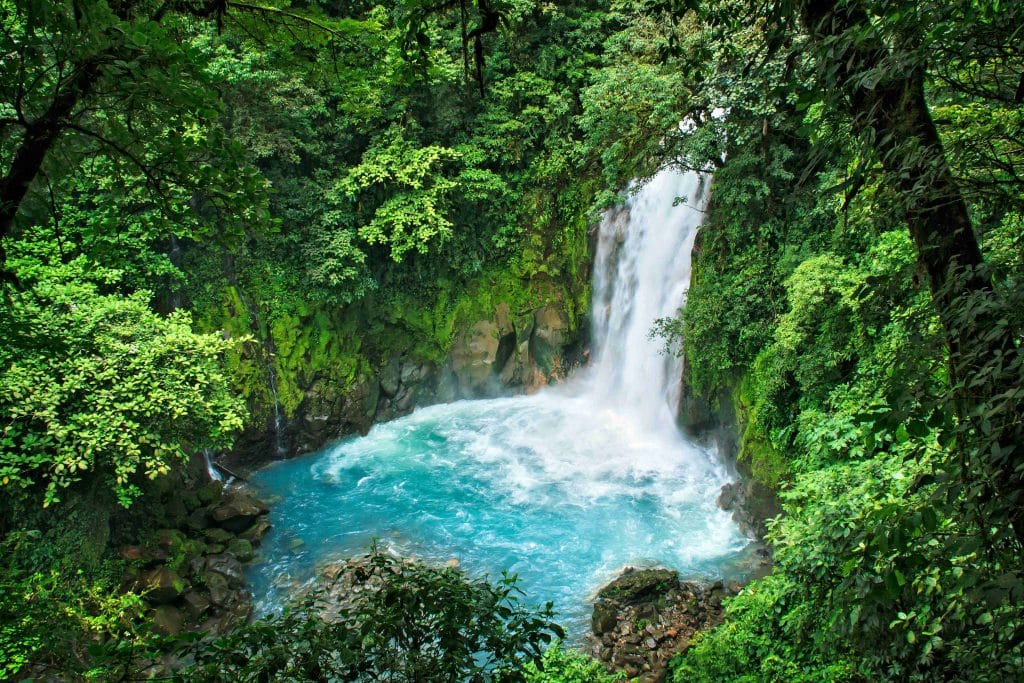 Hidden waterfall discovered after a jungle hike through Guanacaste, Costa Rica