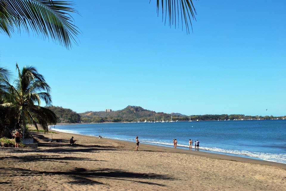 Beaches of Potrero, Guanacaste, Costa Rica Spotlight . The Sands and waves of Playa Potrero under a crystal blue sky